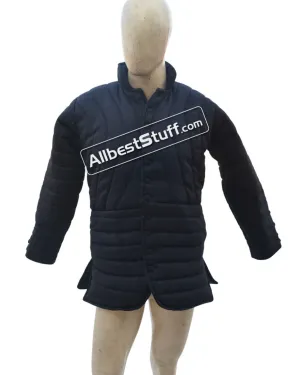 Medieval Slim Fitting Gambeson Thick Padded Collar Full Sleeves